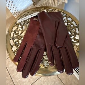Steve Madden burgundy, leather and suede gloves